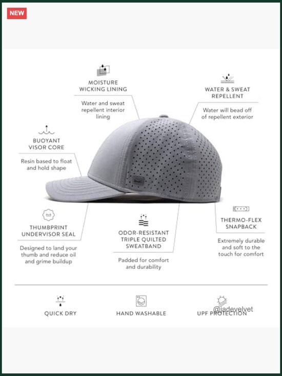 Water-Resistant Performance Snapback Hat, Baseball Cap, Unisex, Hydro, A-Game main image 5